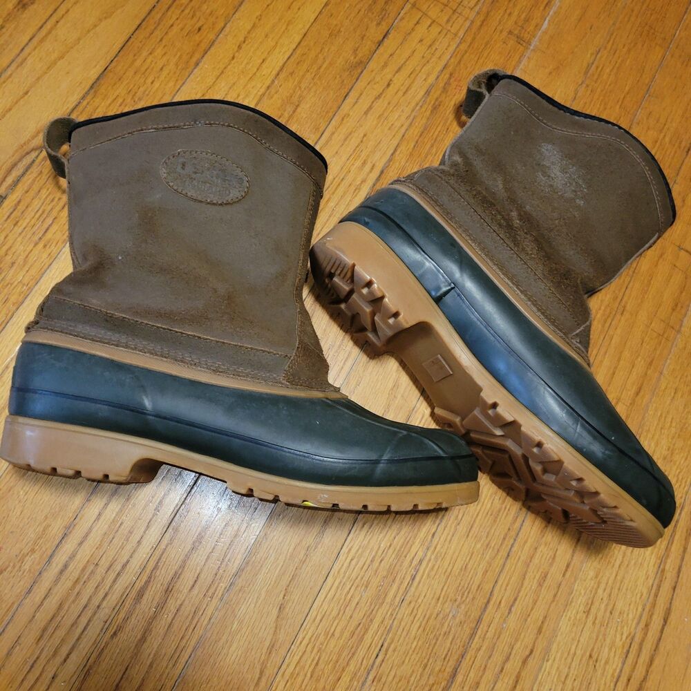 Vintage Dexter Duck Boots Brown Leather Thermolite Insulated Booties Size 11 Men
